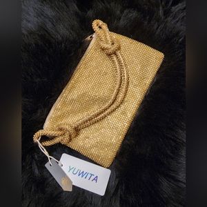 NEW Gold Rhinestone Glamorous Clutch/Purse